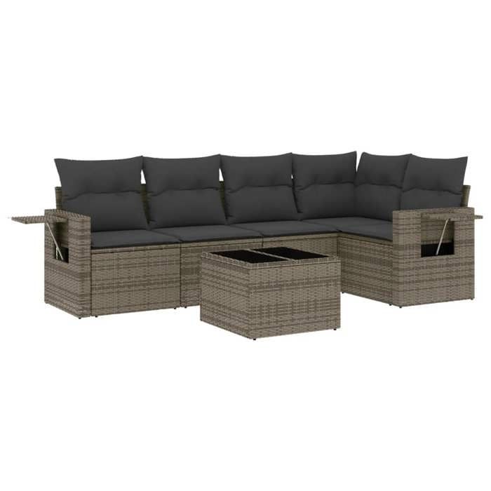 VidaXL Garden Lounge Set with Cushions 6 Pcs, Patio Sofas, Patio Furniture Set, Outdoor Furniture, Grey 3220139