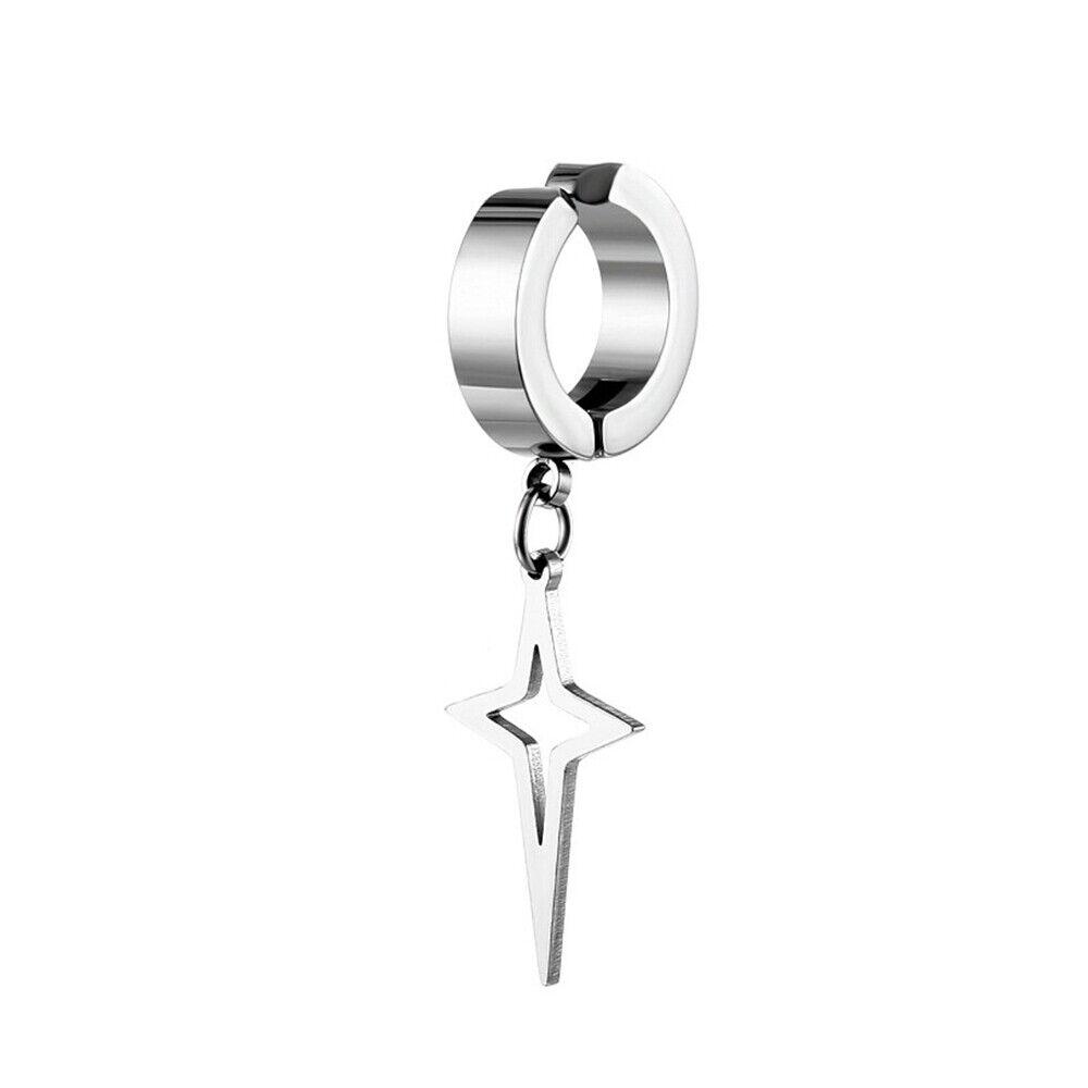 Boucles d'oreilles créoles en forme de croix pour hommes et femmes, 2 pièces, Piercing d'oreille en acier inoxydable, bijoux Punk