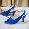 Fashion 2025 New Hot Sale Ladies Shoes Cover Heel Women Sandals Fashion Zip Office Career Summer Plus Size Peep Toe High Heeled Sandals
