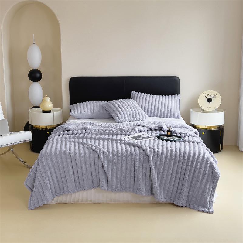 Thickened Coral Fleece Rabbit Fur Nap Blanket