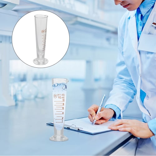 iplusmile 10ml Glass Measuring Cup Scale Cone Mini Transparent Laboratory Cylinder Clear Experiment Tool for Mixing Paint Liquids