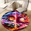 1pc Demon Slayer2 Design Printed Area Round Carpet for Bedroom Living Room Home Decor Rugs Mat Non Slip Mat Rug for Bedside