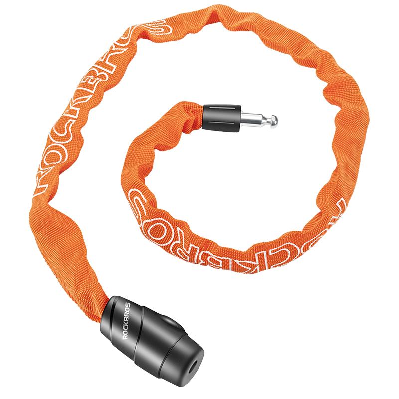 ROCKBROS Bicycle Chain Lock Password Anti-theft Safety Wear-Resistant Cycling Lock Zinc Alloy Portable Lock MTB Bike Accessories 702-1 key