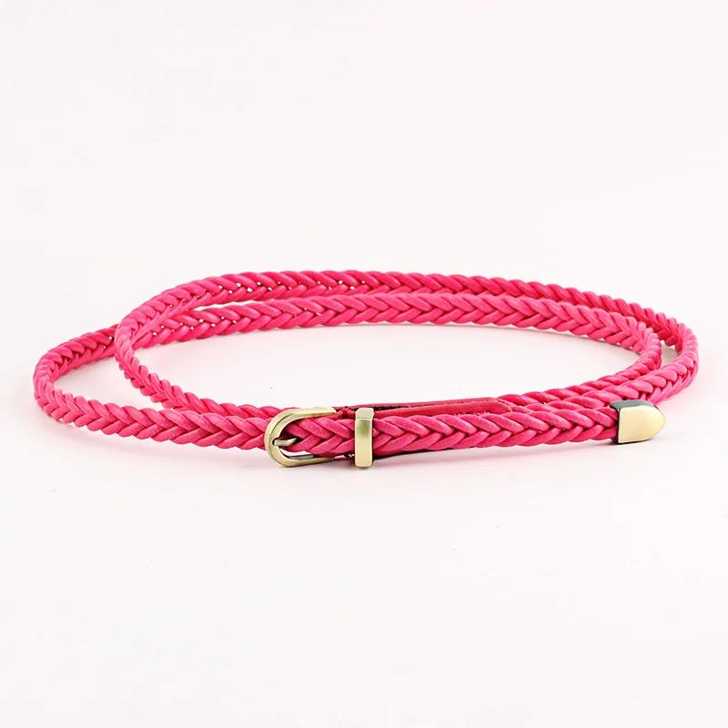 Women Belts New Retro braid PU Leather Metal Pin buckle Belt Girl Dress Jean Pants Waistband Belts Clothing Accessories 0.8X99cm