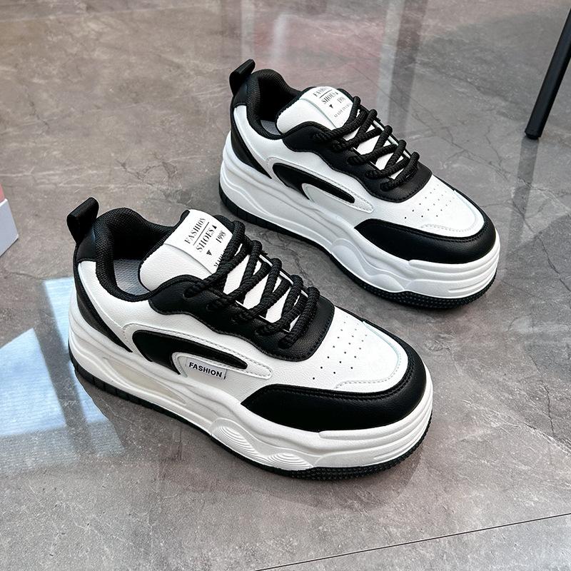 

Белые туфли для женщин, новые осенние студенческие универсальные повседневные модные туфли с толстой подошвой, модные кроссовки 35