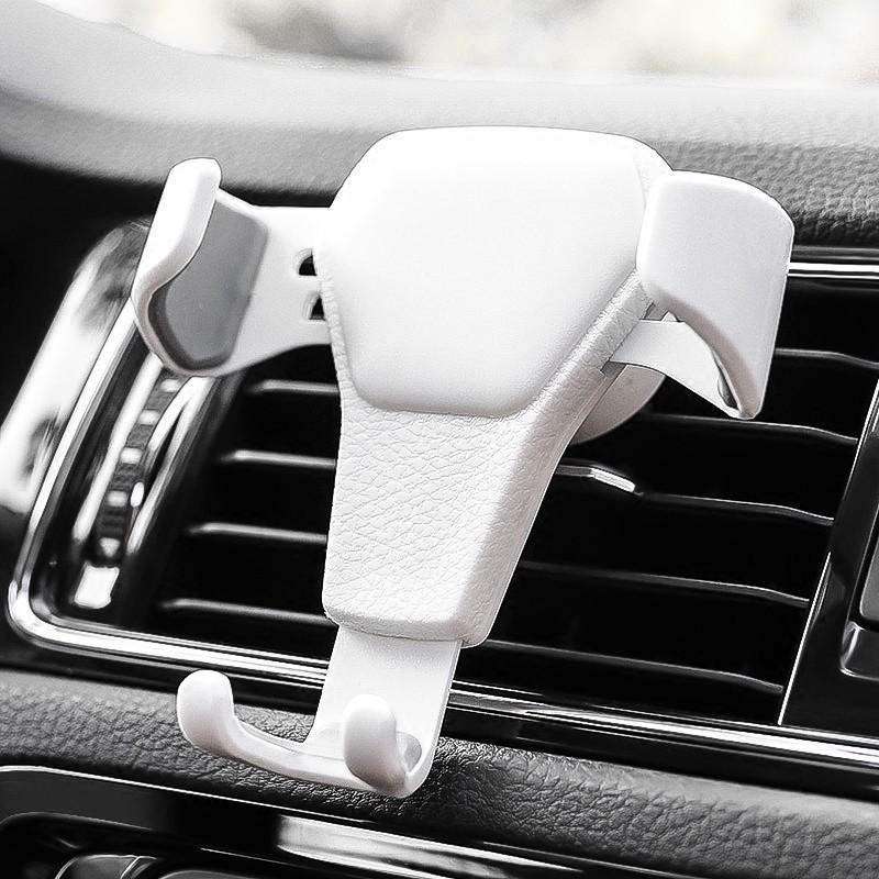 Car Phone Holder GPS Stand Mounts Auto Air Outlet Bracket Leather Texture Gravity Support Interior Accessories For Xiaomi IPhone