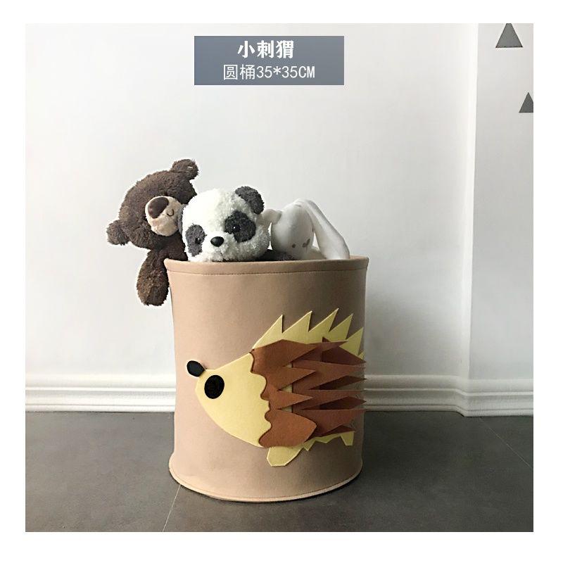 High-value Large Capacity Cartoon Animal Felt Storage Bucket Washable Laundry Basket Dirty Clothes Hamper