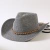 Popular European and American Classic Straw Woven Western Cowboy Hat Men's and Women's Outdoor Fashion OL Wind Woven Top Hat