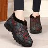 Non-slip Elderly Cotton Shoes Grandma Middle-aged and Elderly Flower Cotton Shoes Velvet Warm Winter Soft Sole the Elderly Thickened Mother Shoes