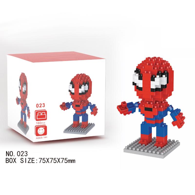 Klassische Film Actionfigur Bausteine Spielzeug Batman Iron Man Spiderman Mini Steine Kleine Partikel Zusammengebaute Baustein Sets