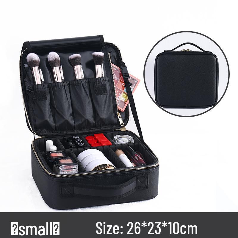 Doppellagige Make-up-Aufbewahrungstasche mit großem Fassungsvermögen