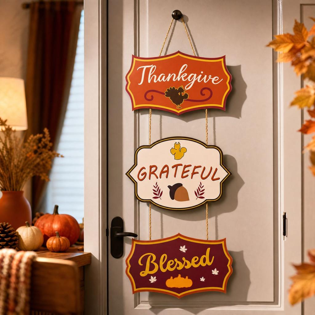 Thanksgiving Door Hanging Party Decoration for Fall Theme