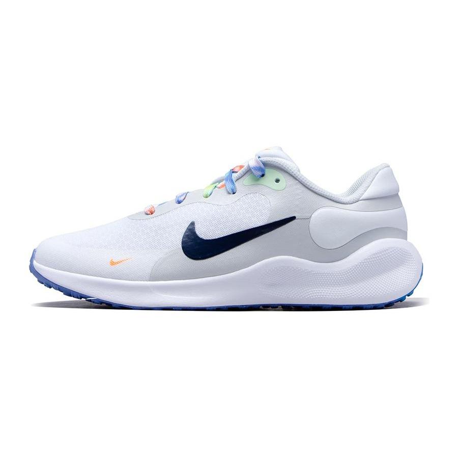 (GS) Nike Revolution 7 Next Nature SE White Dust Green Navy Kids FN4991-100 EU 35.5