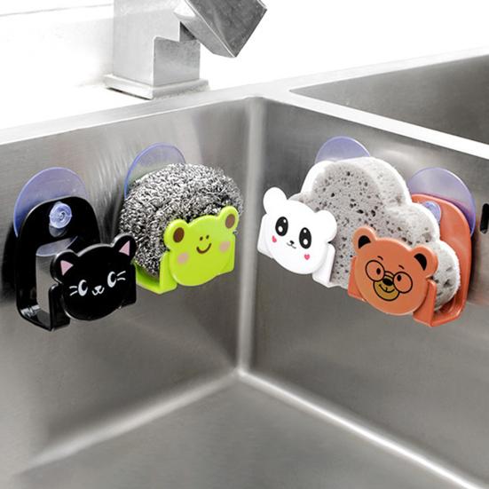 Cartoon Frosch Katze Saugnapf Schwamm Handtuchhalter Küche Badezimmer Lagerregal