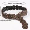 Hollowed Corset Belt Aesthetic Rivet Studded Belt Ethnic Belt Y2K Girl PU Leather Waistband Girl Western Waist Ornaments