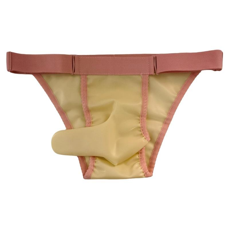 Herren Sexy Latex Unterhose Nahtlos Physiologische Kugel-Trennung Höschen Fetisch Latex Durchsichtige Slips Sissy Erotische Dessous