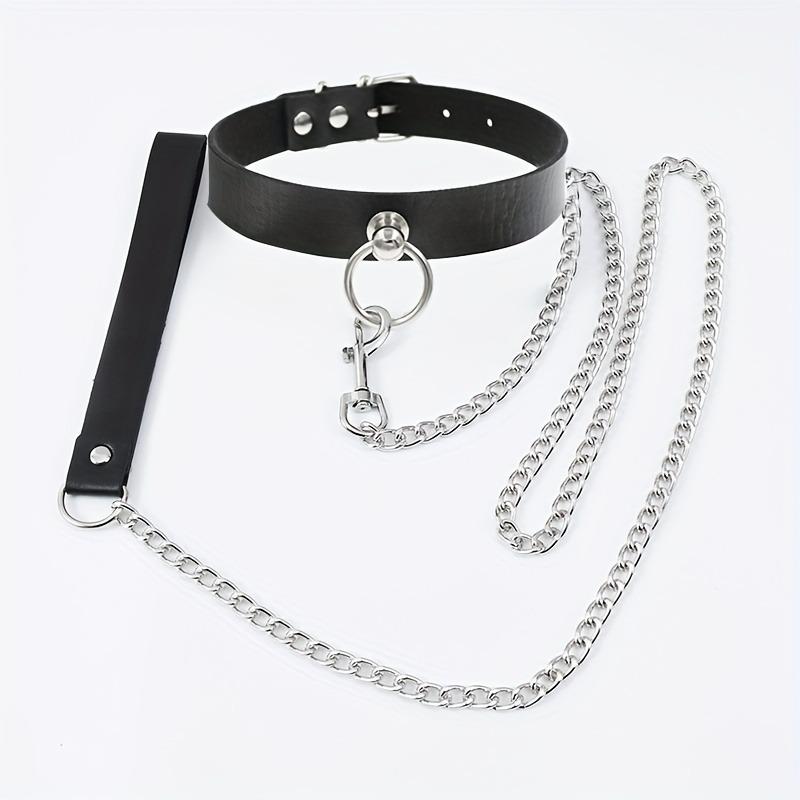 Gothic Punk Pu Leather Choker With O-Ring - Adjustable Collar Necklace For Women, Perfect For Halloween & Everyday Wear