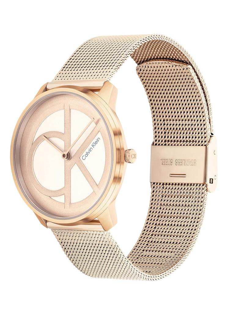 Calvin Klein CK Iconic 25200035 Mesh Bracelet Watch, Carnation Gold (Parallel Import)