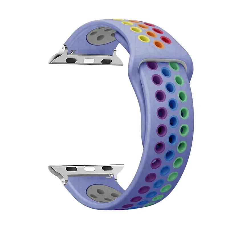 Sport Loop Strap für Apple Watch Band Ultra 2 49 mm 44 mm 40 mm 41 mm 45 mm 42 mm 38 mm Silikonarmband iWatch Serie 9-8-7 6 5 4 SE