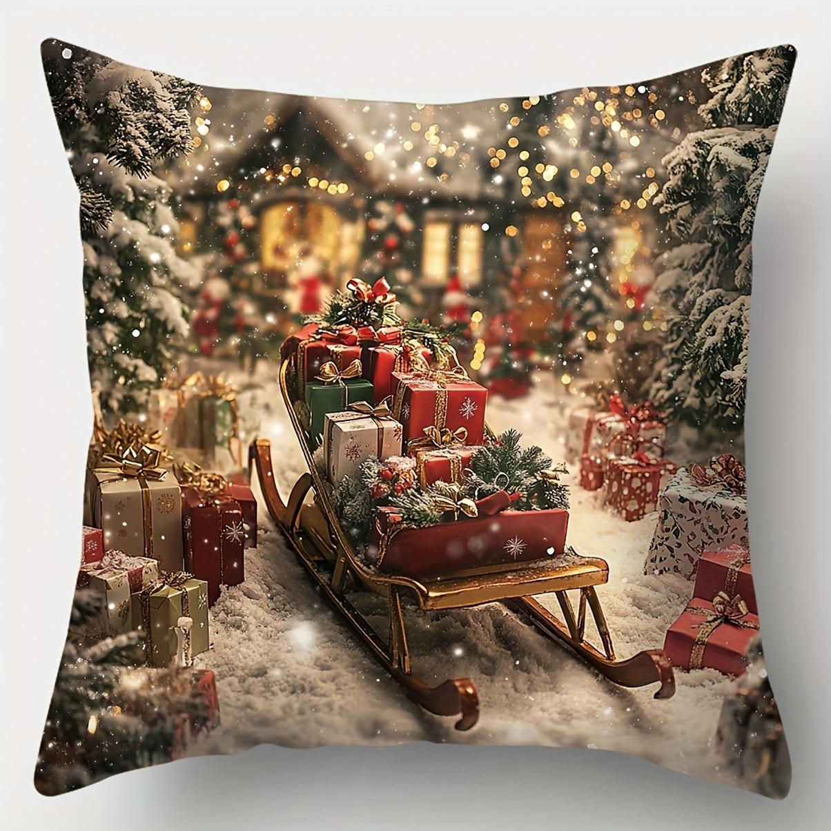 

Рождественское украшение наволочка Санта-Клаус Снеговик наволочка гостиная диван подушка комплект комната украшение дома подарок другу 45x45cm