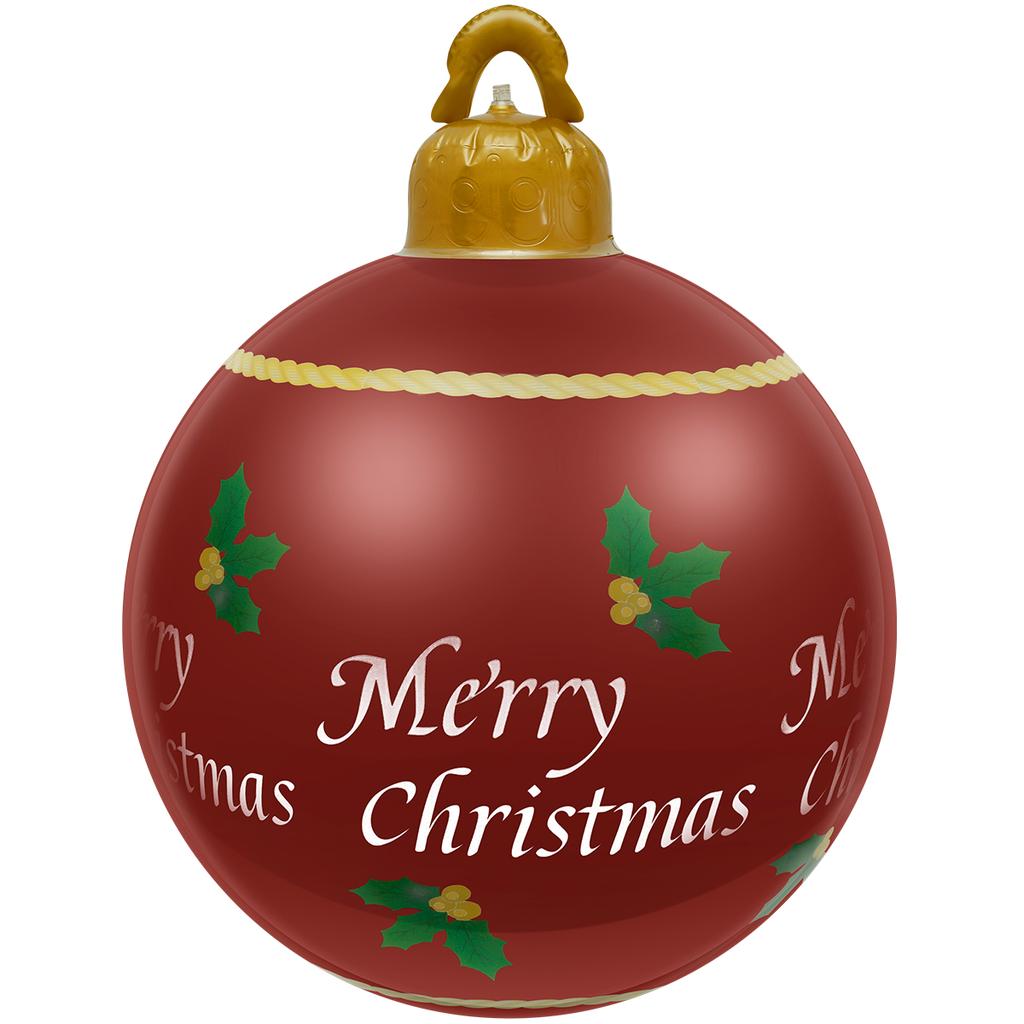58/60cm Giant PVC Inflatable Christmas Ball Ornaments Outdoor Large Xmas Blow Ball Decorations for Christmas Party Ornaments