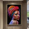 Abstrakte Afrika Mädchen Leinwand Malerei Bunte Frauen Öl Porträt Poster und Drucke Wand Kunst für Wohnzimmer Wohnkultur