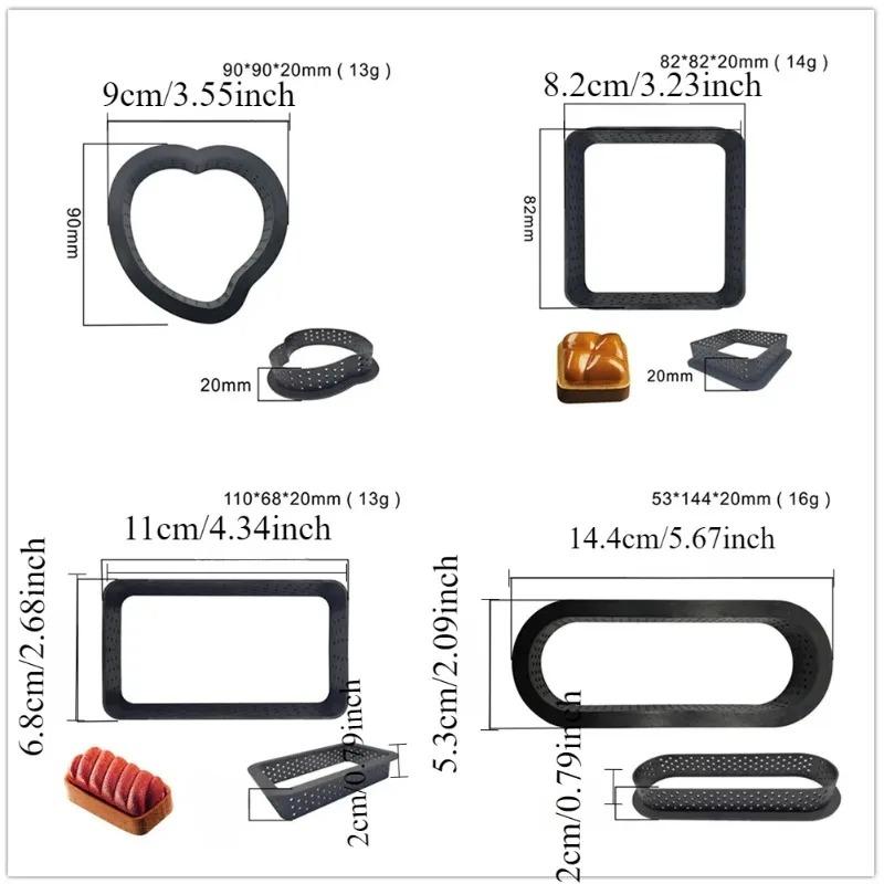 Plastic Perforated Tart Ring Circle DIY Cake Mold Egg Tart Mold Mousse Circle Ring Dessert Bakeware Cutter Cake Decorating Tool