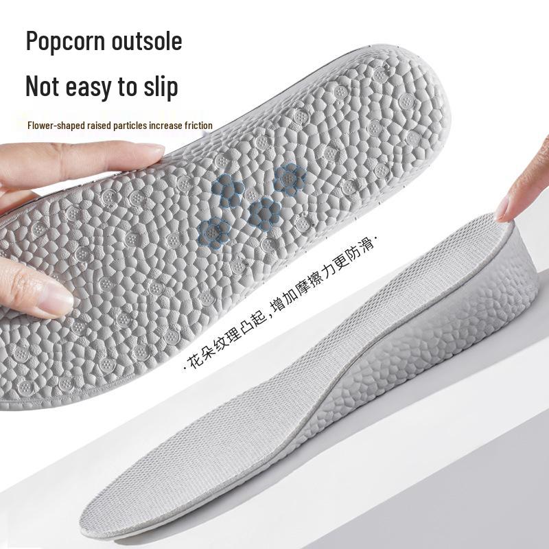 Boost Popcorn Height-Increasing Insoles for Men & Women - Breathable, Sweat-Absorbent, Flexible, Soft, Lightweight Sports Inner Height Enhance Pad