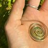 Nastavitelný měděný prsten na dlaň Přenosný ručně vyráběný spirálový prsten na ruku Reiki energie Šperky Doplňky Měděný náramek