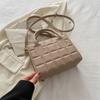 New Fashion Faux Leather Square Shoulder Bag for Women Korean Style Handbag Crossbody Purse