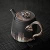 Japanese-style Wind Lotus Embossed Teapot Home Ceramic Retro Kung Fu Tea Set Zen Handmade Teapot Single Pot Hand-held Pot