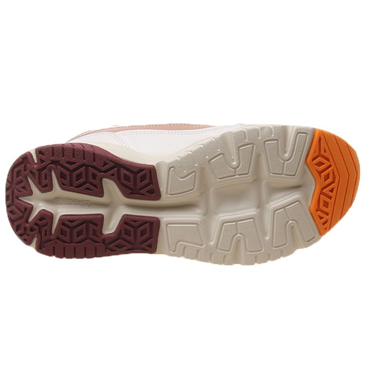 Li-Ning Comfortable Shock Absorbing Mid-Top Running Shoes Women sneaker Brown Gray Red AGCQ248-3