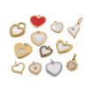 CARLIDANA New Fashion Pendants Charms Heart-shaped Stainless Steel Plated Gold Zircon Pendant Love Red Enamel Women's Gifts