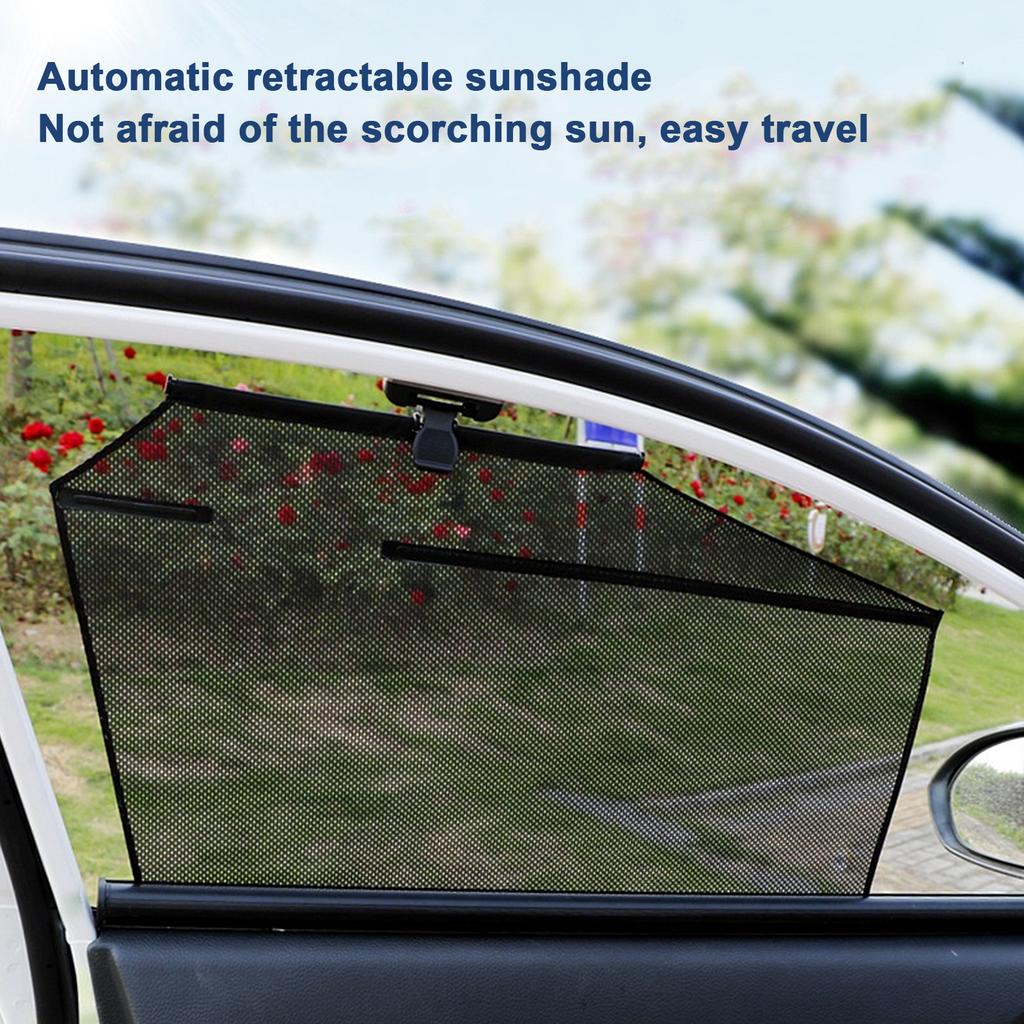 Universal Car Sun Shade Automatic Lifting Telescopic Curtains UV Protection for Car Truck SUVRear Right