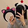 Dog Fluffy Plush Headband Cat Face Wash Headband Fashion Cartoon Headband  Girl