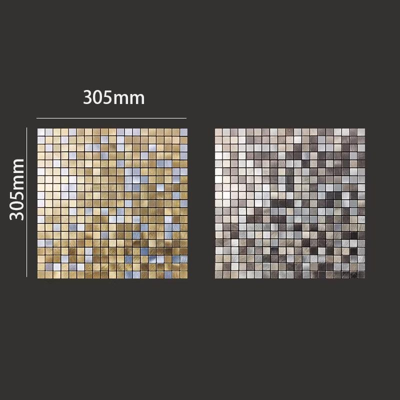 Aluminum Plastic Mosaic Tile Peel and Stick Self Adhesive Wall Sticker for Old Wall Renovation Living Room Entrance Decor