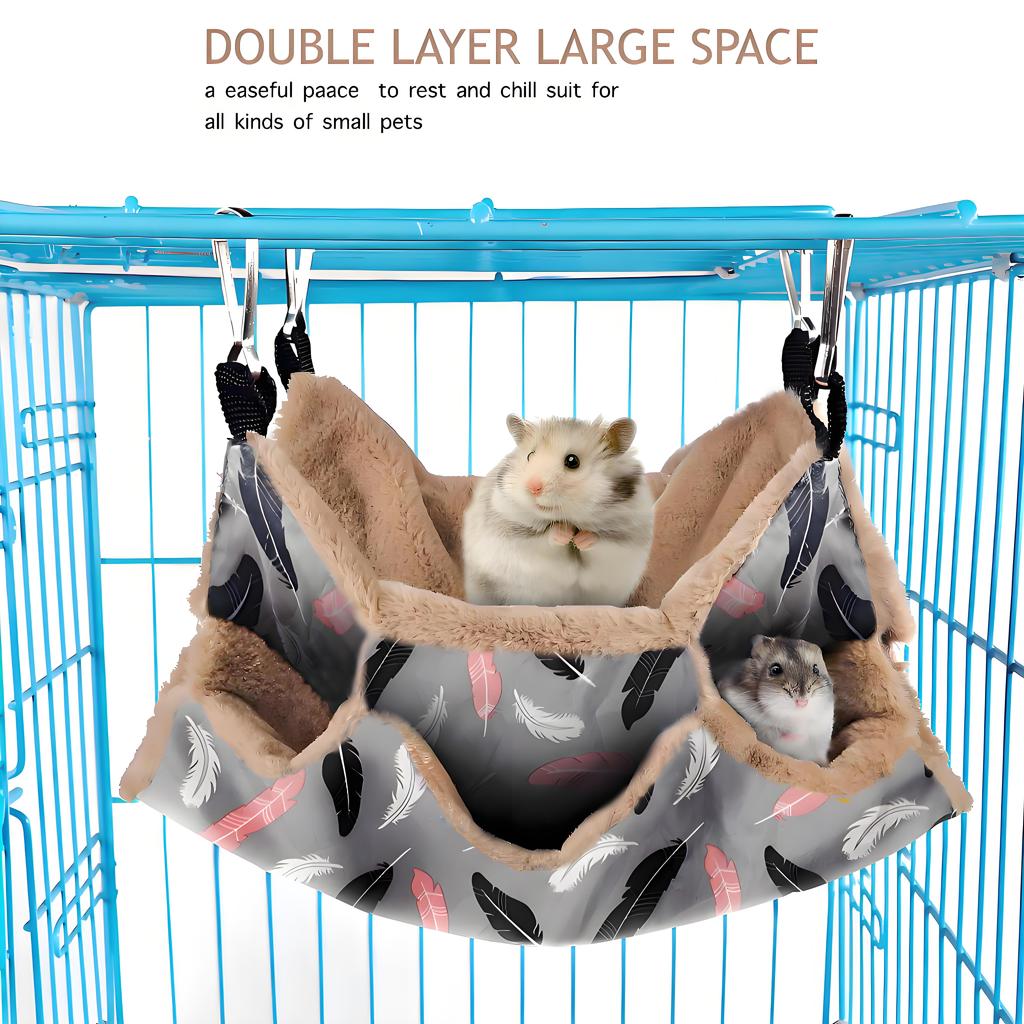 Cozy Plush Hamster Hammock Bed | Cage Hanging Nest for Small Pets | Secure Warm Sleeping Spot for Ferrets & Squirrels