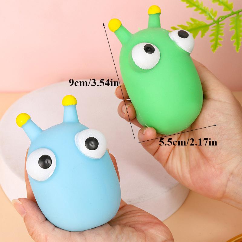 4 Colors Cute Big Eyes Worm Squishy Fidget Toys Anti Stress Slow Rebound Balls Decompression Sensory Squeeze Toy For Adults Kids