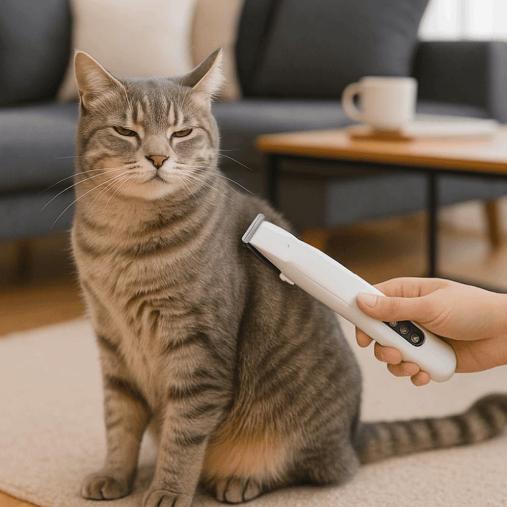 Elektrischer Tierhaarschneider Professioneller Leiser Betrieb Haustierpflege Schermaschine USB-Aufladung mit LED Hundepfoten-Trimmer Reinigungspflege