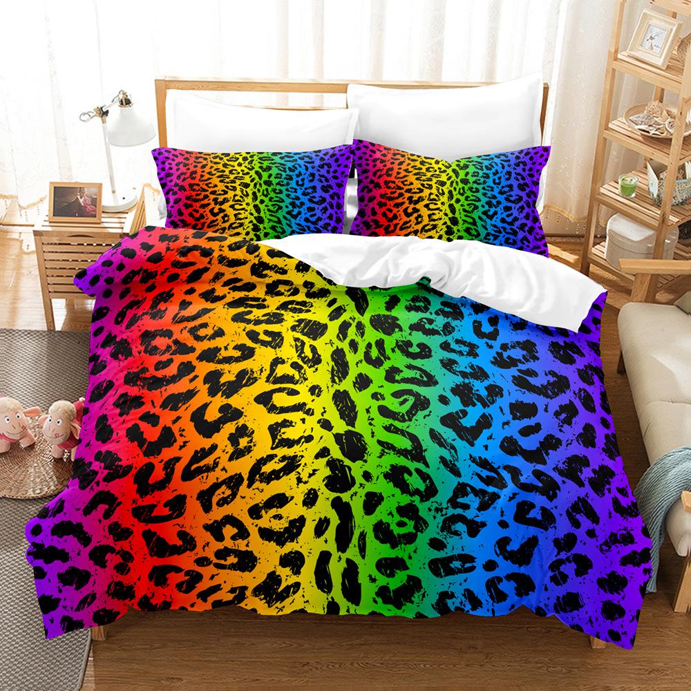 3D Digital Printing Leopard Print Series Three-Piece Set To Print Bedding Kit