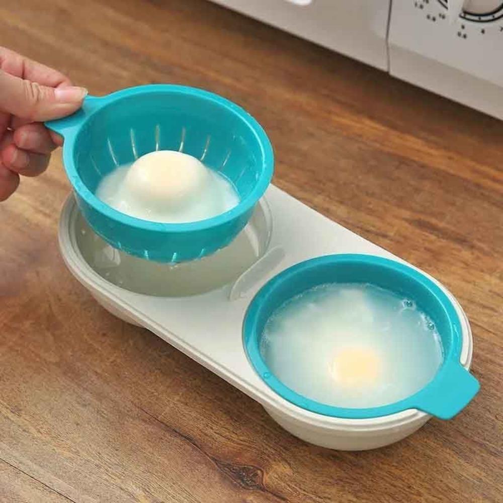 with Lid Microwave Egg Poacher Non-stick Hot Spring Egg Mold Food Grade Pans Egg Maker  Kitchen Use