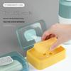 Compact Portable Soap Dish with Draining Flip Lid for Dorm and Home Bathrooms