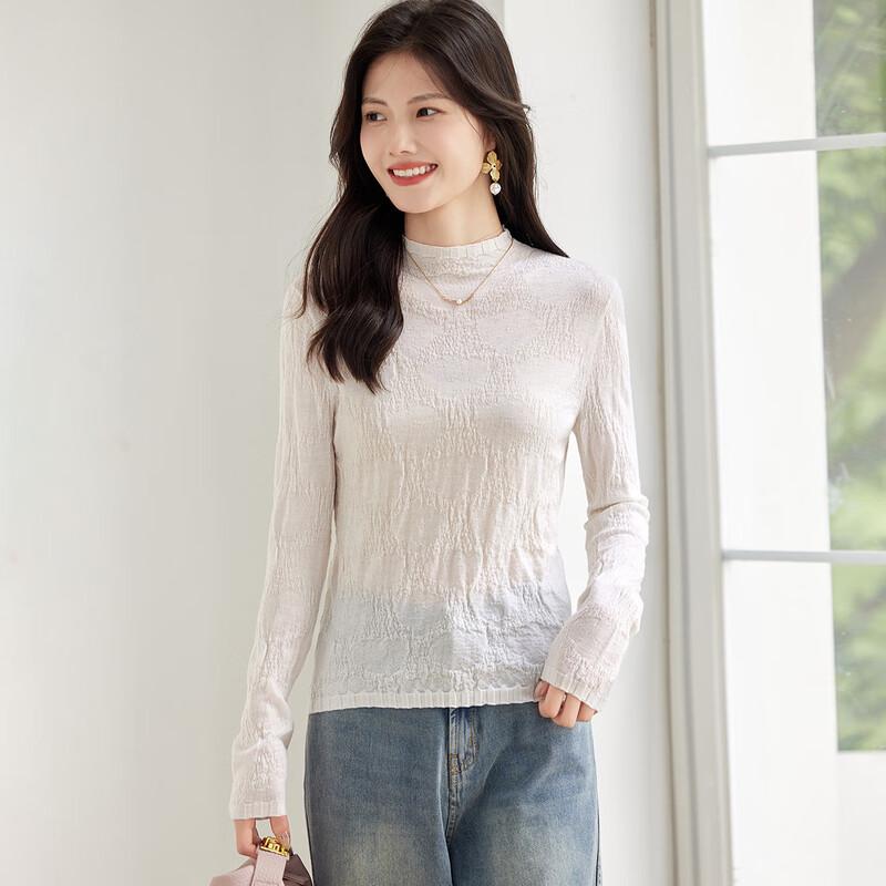 Women's 100% Fine Merino Wool Mock Neck Base Layer Sweater