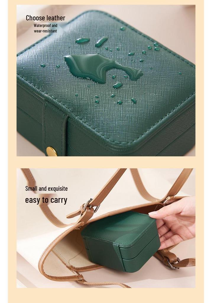 Mini Exquisite Jewelry Storage Box with Mirror for Earrings, Rings, Bracelets, & Ornaments