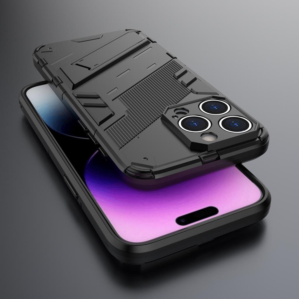 Für iPhone 16 Pro Max Hülle PC+TPU Stoßfeste Handyhülle mit Ständer