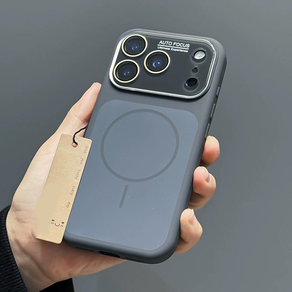 Original Liquid Soft Silicone Matte For Magsafe Magnetic Charge Case For iPhone Air 17 16 15 Pro Max Crystal Lens Protect Cover