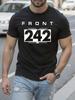 Front 242 X Logo Tshirt - Minimalist Band Tee with Bold '...
