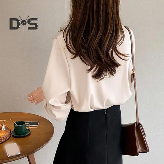 Women Shirt Pure Color Single Breasted Turn Down Collar Plus Size Long Sleeve Cardigan Soft Casual OL Commute Bottom Blouse Lady Top