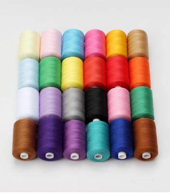 24 Colors Polyester 402 Sewing Machine Thread High Speed Flat Bed Lockstitch Sewing Thread Set 1000m Per Spool