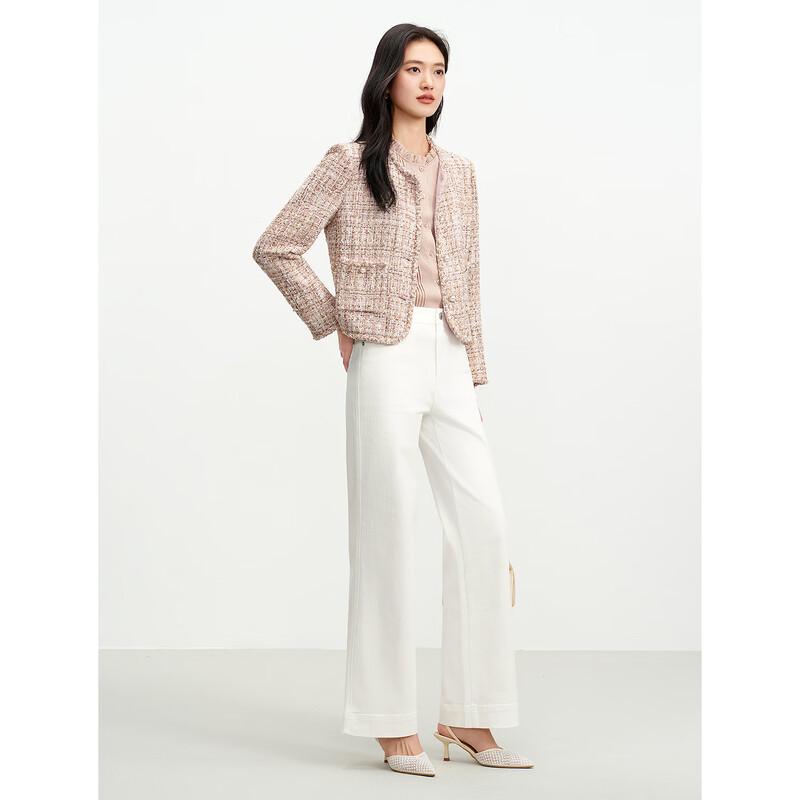 JUZUI Women's Elegant Tweed Short Jacket